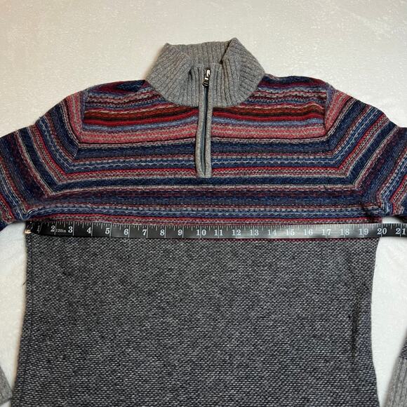 Gianetti Men's 1/4 Zip Pullover Sweater Size Large Wool Blend Multicolor Preppy - Picture 6 of 7
